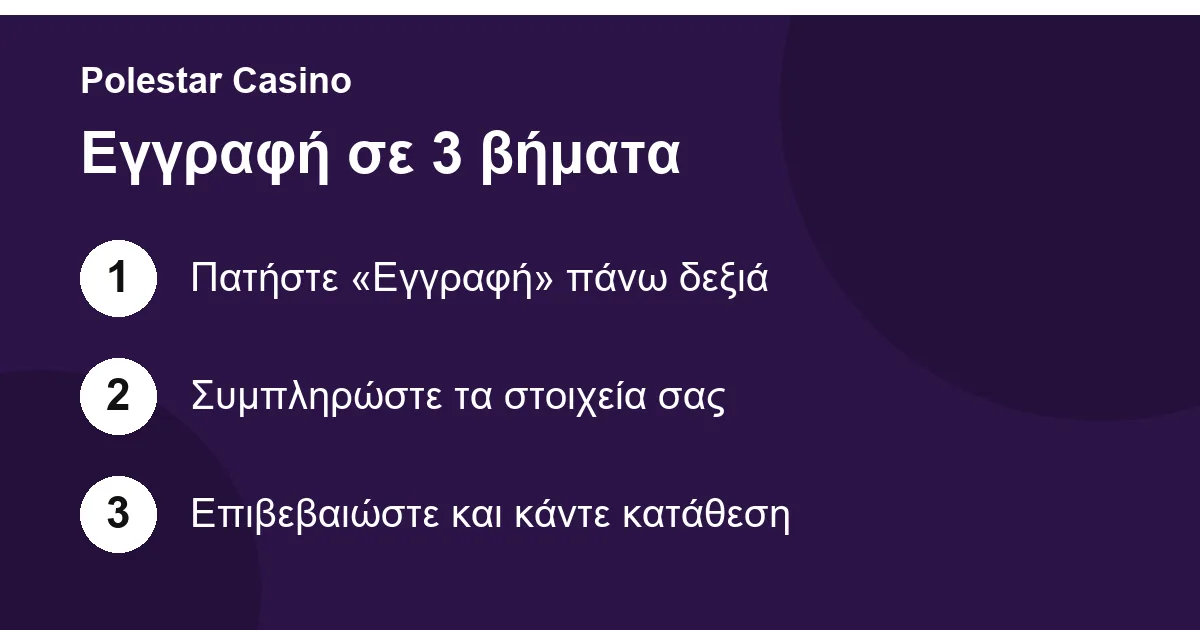 Εγγραφή στο Polestar Casino σε τρία βήματα